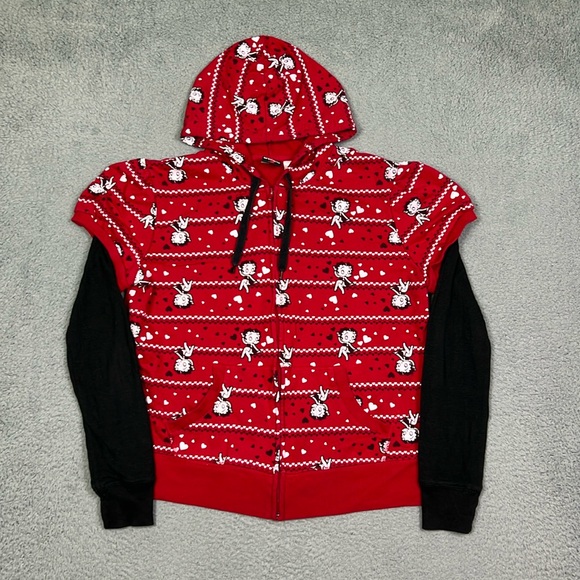 Betty Boop Tops - Y2K Betty Boop Zip Up Hoodie